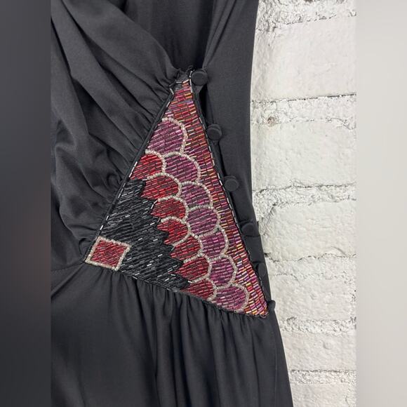 Vintage Disco Wrap Beaded Dress - Picture 2 of 13